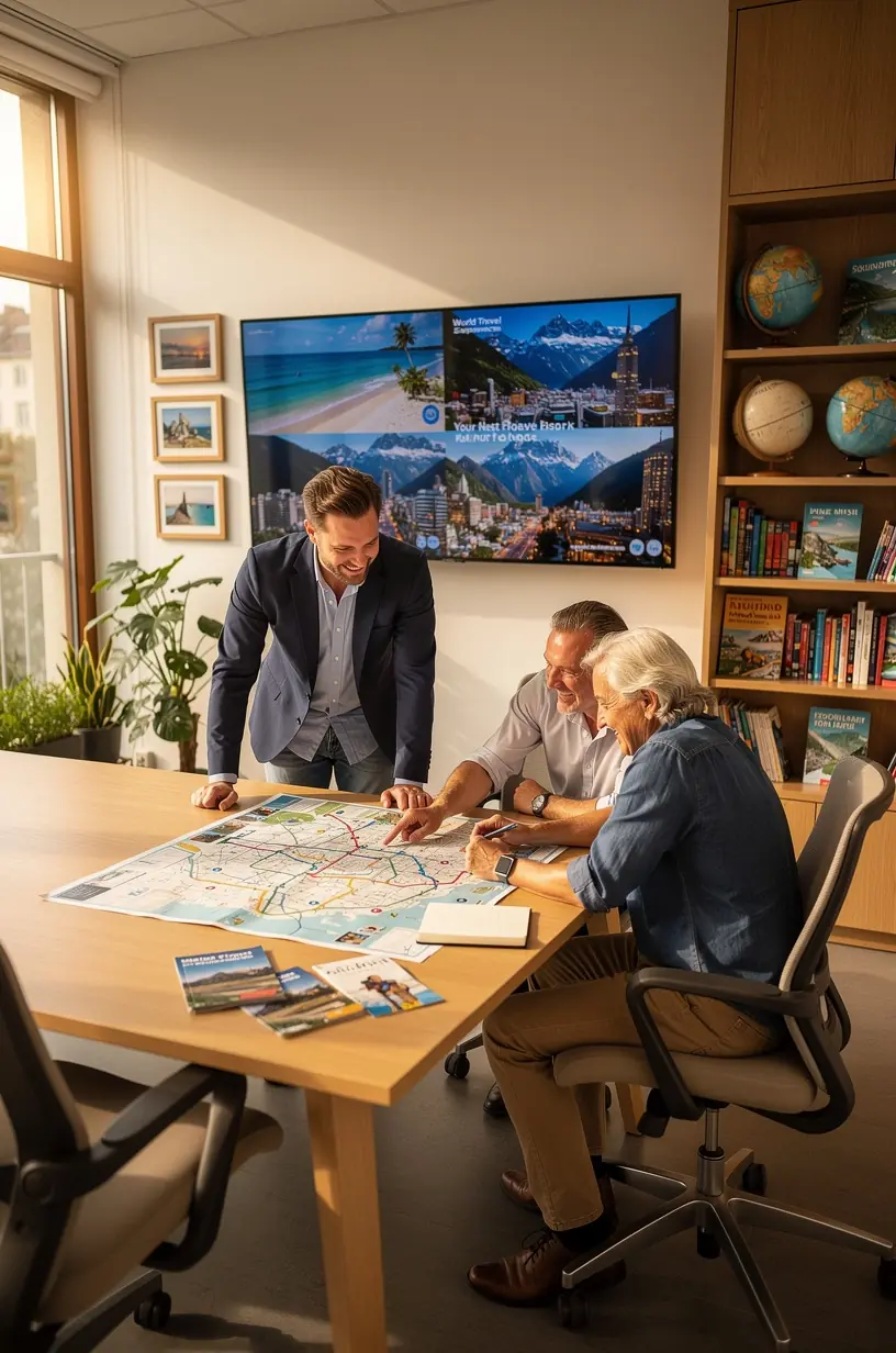 Detailansicht einer vollständig gedruckten Reiseroute mit Markierungen und Notizen zur Logistikplanung.